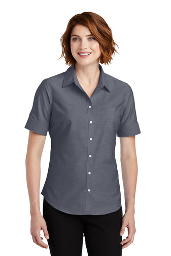 Port Authority® Ladies Short Sleeve SuperPro™ Oxford Shirt