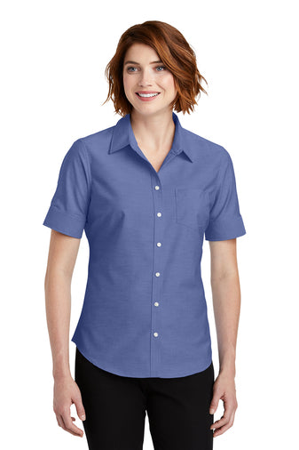 Port Authority® Ladies Short Sleeve SuperPro™ Oxford Shirt