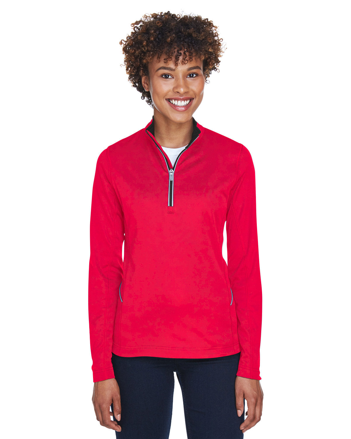 UltraClub Ladies' Cool & Dry Sport Quarter-Zip Pullover