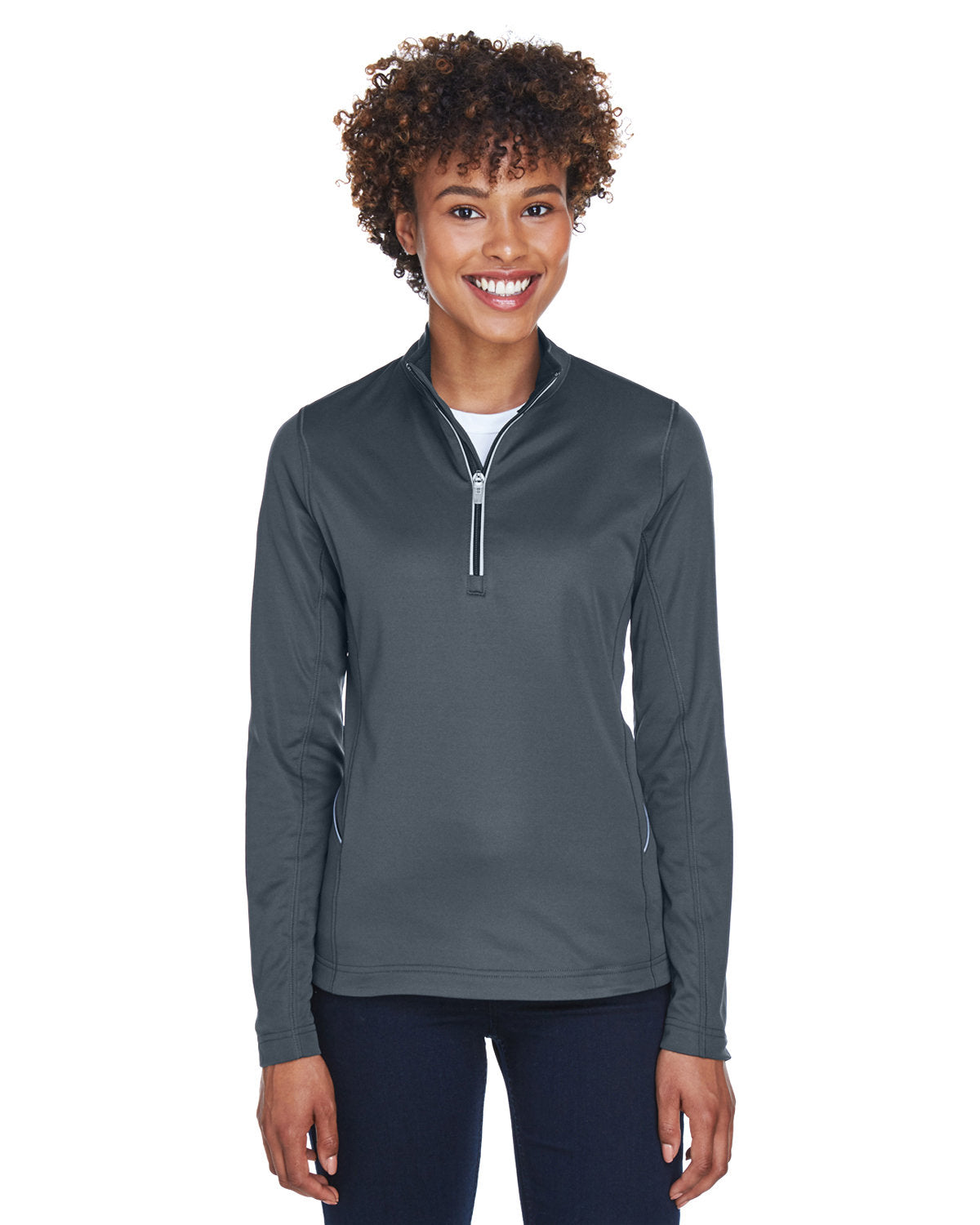 UltraClub Ladies' Cool & Dry Sport Quarter-Zip Pullover