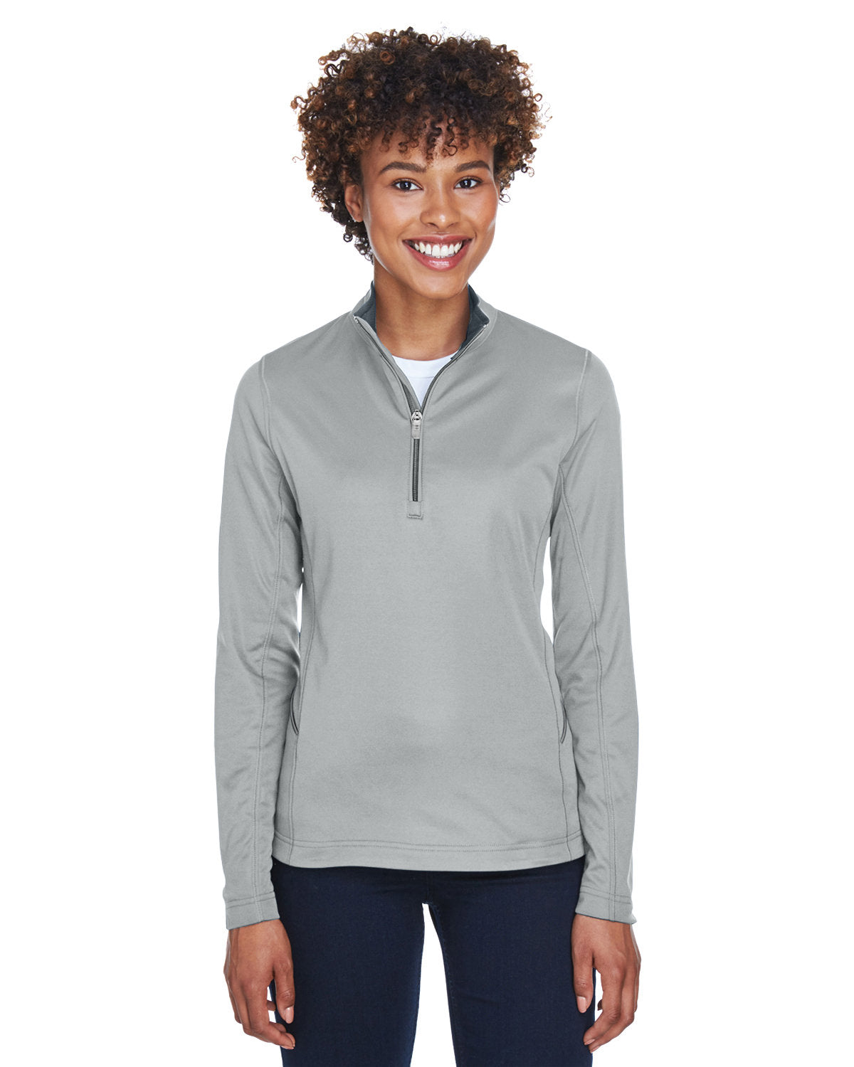 UltraClub Ladies' Cool & Dry Sport Quarter-Zip Pullover