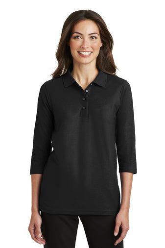 Port Authority® Ladies Silk Touch™ 3/4-Sleeve Polo