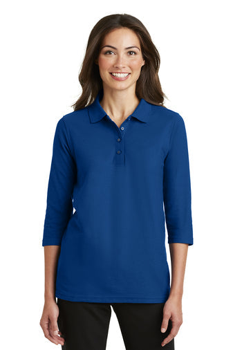 Port Authority® Ladies Silk Touch™ 3/4-Sleeve Polo