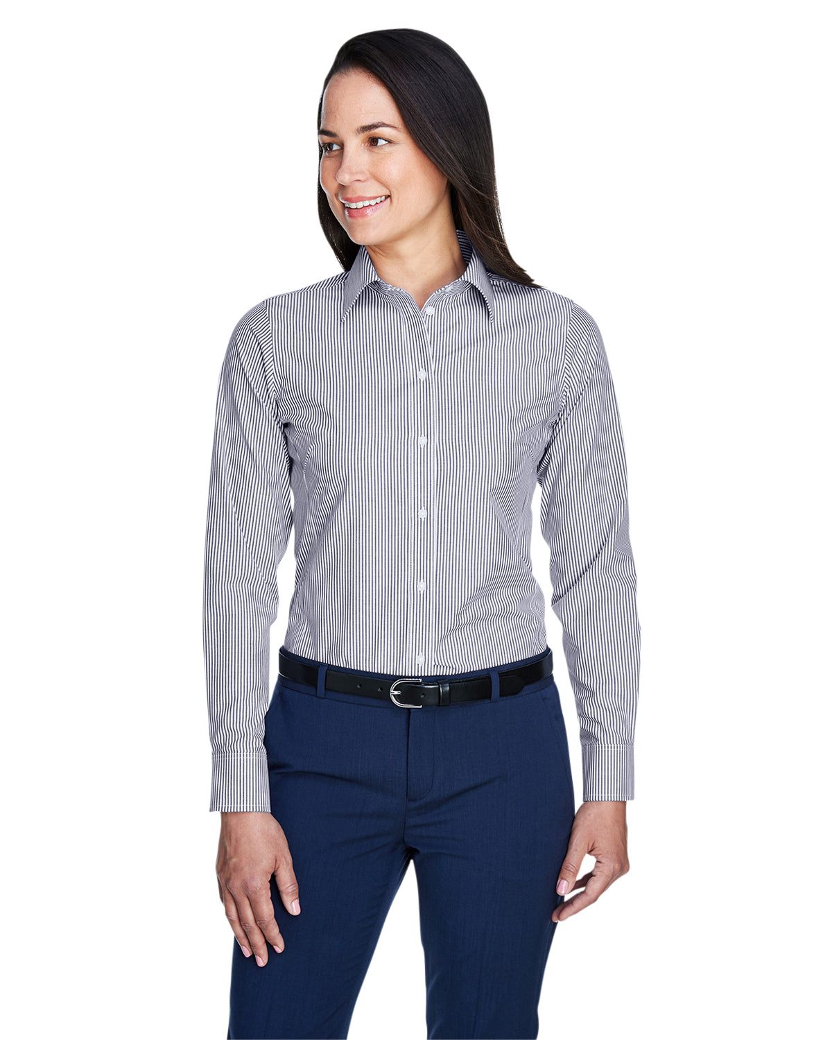 Devon & Jones Ladies' Crown Woven Collection™ Banker Stripe