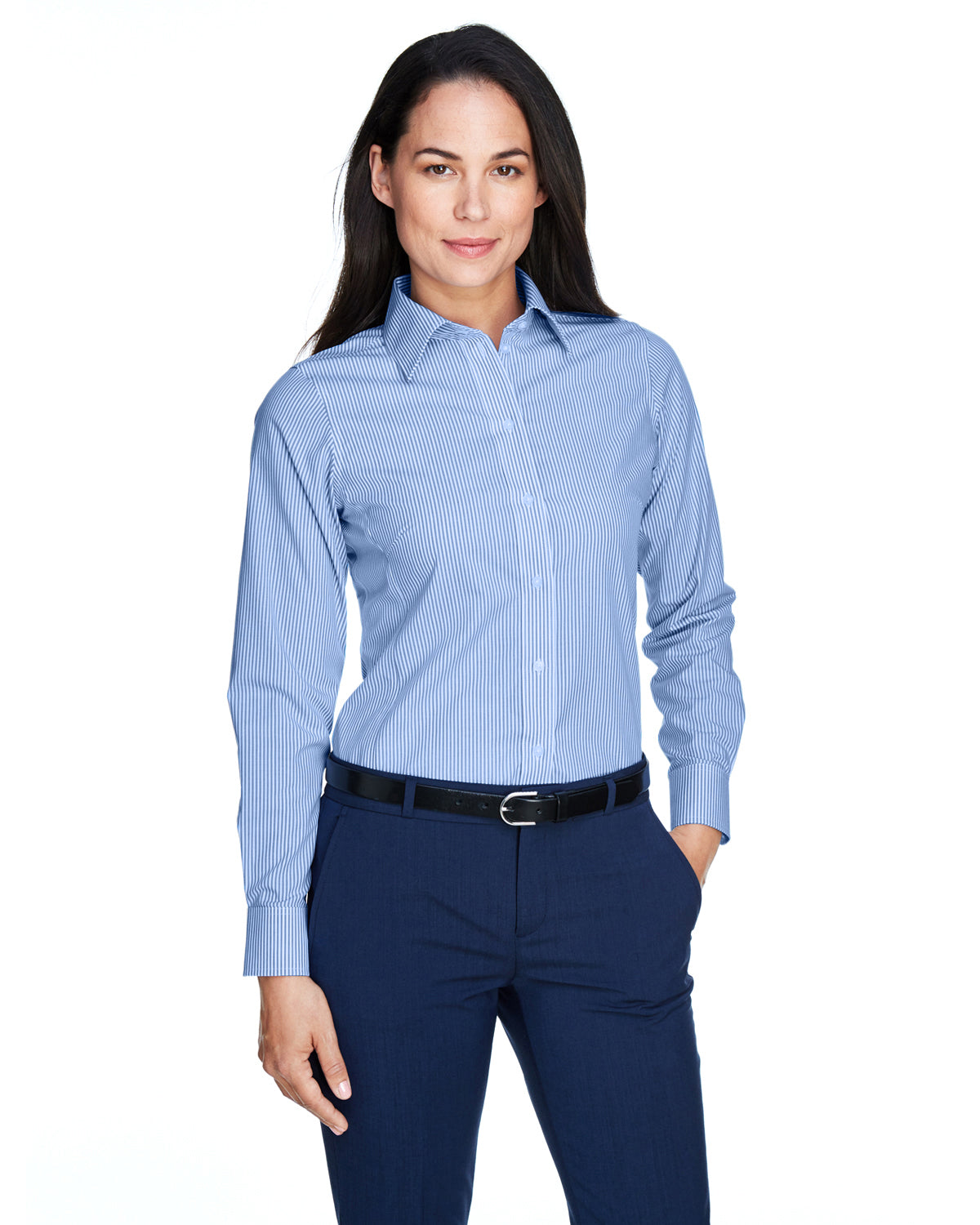 Devon & Jones Ladies' Crown Woven Collection™ Banker Stripe